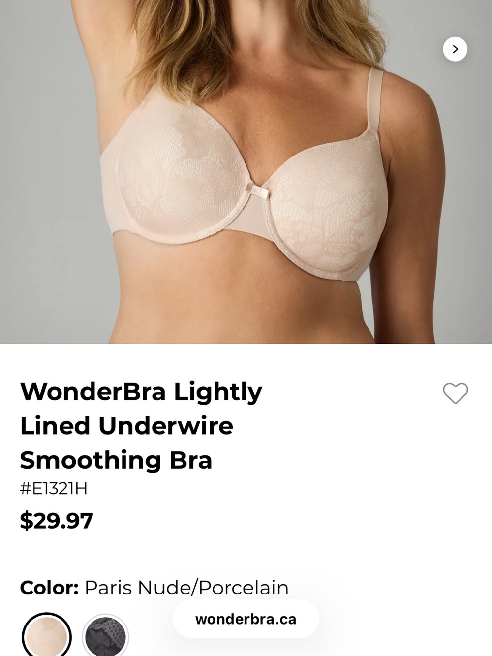 Wonderbra Paris Nude/Porcelain Lightly Lined Underwire Bra